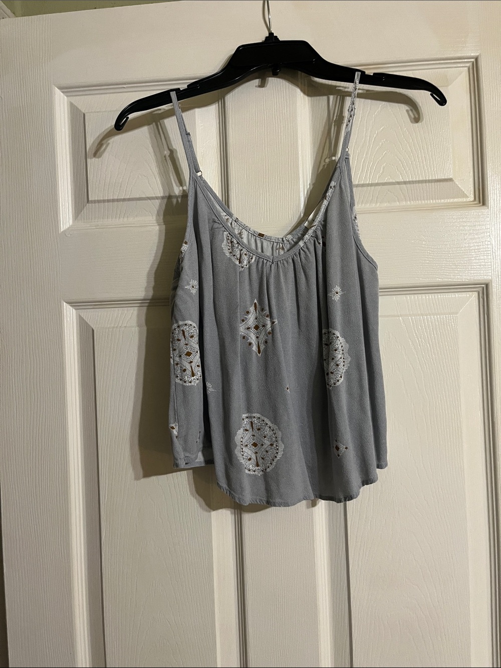 bohme Light Gray Embroidered Spaghetti-Strap Camisole